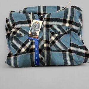 Quiksilver Blue Black Plaid Button-Up Shirt